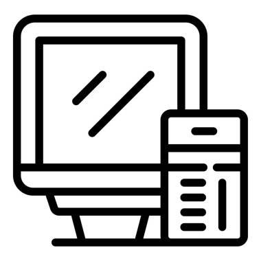 TV oyun simgesi ana hatları vektörünü ayarla. Kumarhane atari salonu