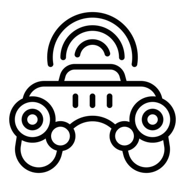 Kablosuz joystick ikonu ana hat vektörü. Oyun makinesi