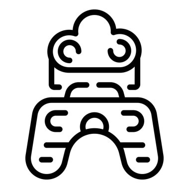 Vr joystick oyun ikonu ana hatları vektörü. Piksel menüsü