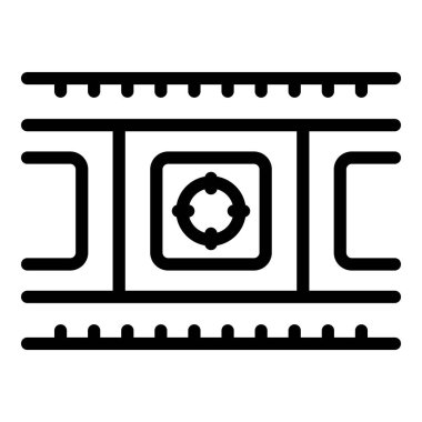 Film oyunu hedef simgesi ana hatları vektörü. Ekran düğmesi