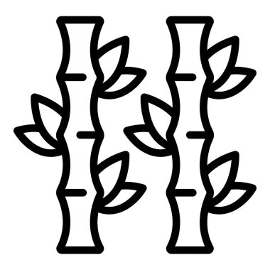 Bambu gevşetici ikon ana hatları vektörü. Yoga mutlu.