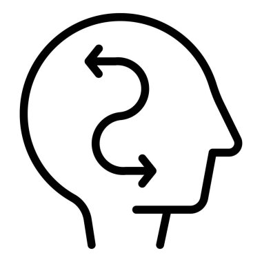 Çevrimiçi zihinsel ikon ana hatları vektörü. Kadın yogası