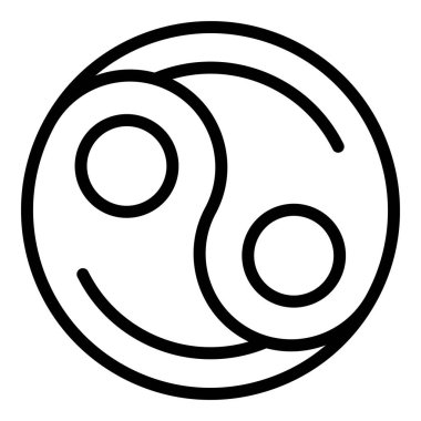Yin yang meditasyon ikonu ana hatları vektörü. Rahatla mutlu