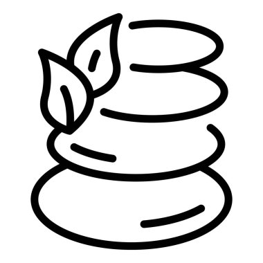 Taşlar meditasyon ikonu ana hatları vektörü. Sınıfta.