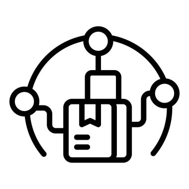 Paket tanımlama simgesi dış hat vektörü. Kutuyu Dışarıya Aktar