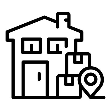 Paket ev simgesi ana hat vektörü. Kutuyu Dışarıya Aktar