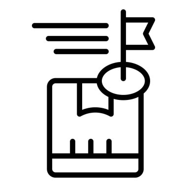 Hızlı paket teslim ikonu ana hat vektörü. Kargo Aktarımı