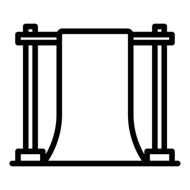 Fotoğraf stüdyosu tasarım duvarı ana hatları vektörü. Kamera çekimi