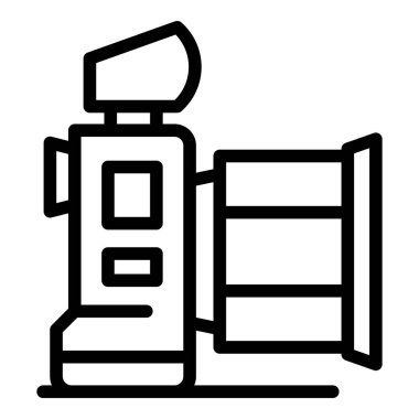 Video kamera ikonu ana hatlı vektör. Stüdyo çekimi