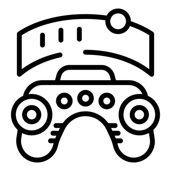 Vr joystick icono contorno vector. Menú botón — Archivo Imágenes Vectoriales