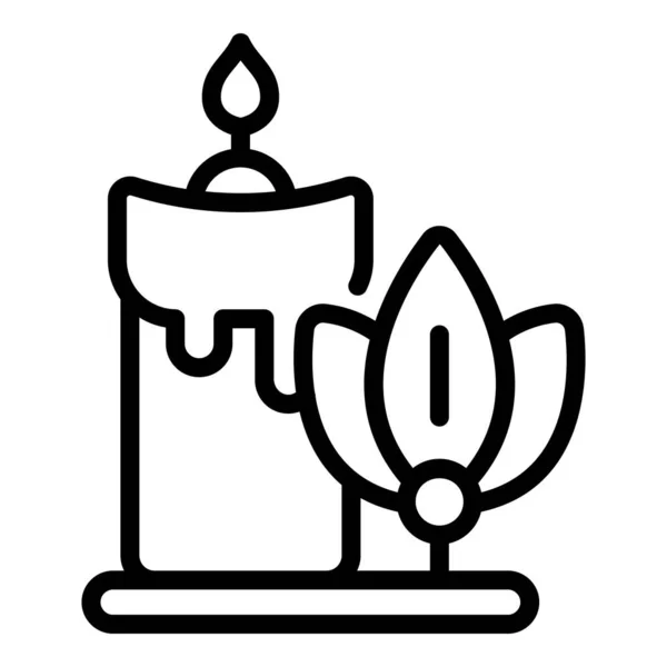 Candle meditation icon outline vector. Relax yoga — Stock Vector
