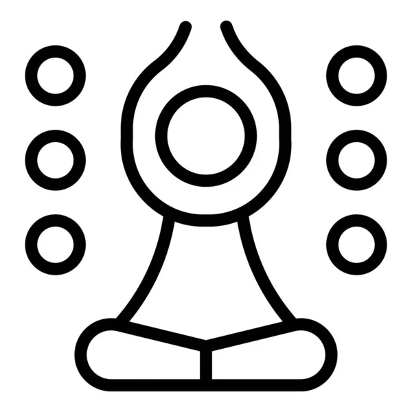 Icona di meditazione energetica vettore di contorno. Rilassamento yoga — Vettoriale Stock