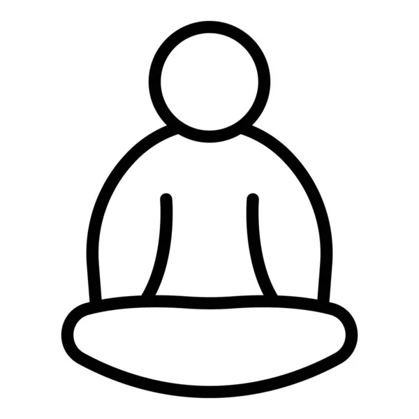 Lótusz meditáció ikon körvonalvektor. Női jóga — Stock Vector