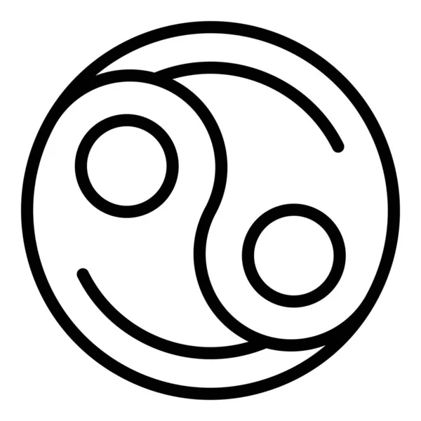 Yin yang meditazione icona contorno vettore. Rilassati felice — Vettoriale Stock