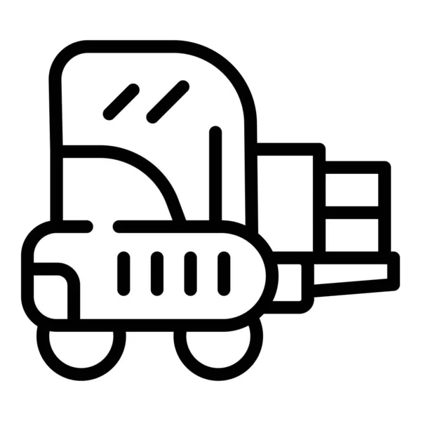 Vrachtdienst pictogram contouren vector. Uitvoer van vrachtwagens — Stockvector