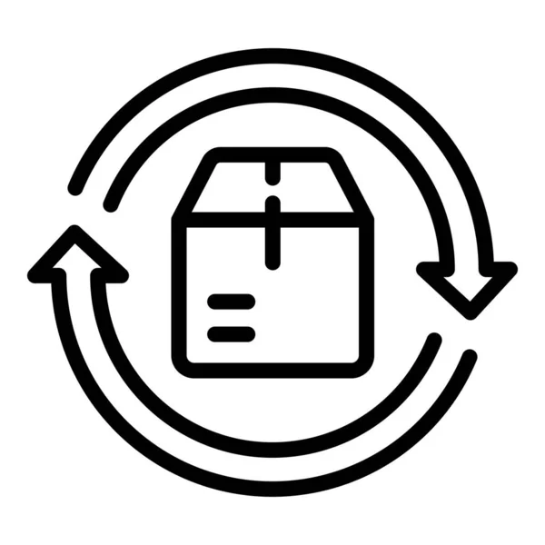 Paketverfolgung aktualisieren Umrissvektor des Symbols. Dienstauftrag — Stockvektor