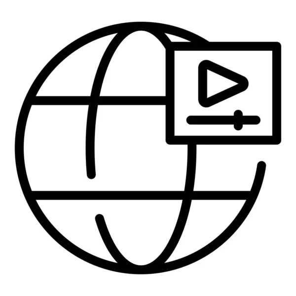 Global tutorial εικονίδιο περίγραμμα διάνυσμα. Απόσταση κραυγής — Διανυσματικό Αρχείο