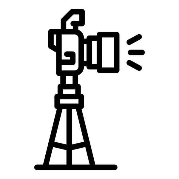 Camera statief pictogram omtrek vector. Studiofoto — Stockvector