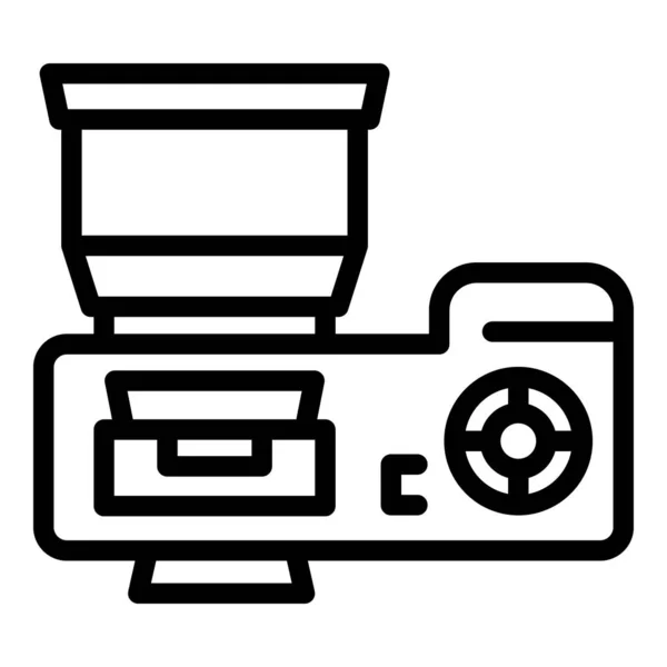 Der Umrissvektor des Kamerasymbols von oben. Studiofoto — Stockvektor