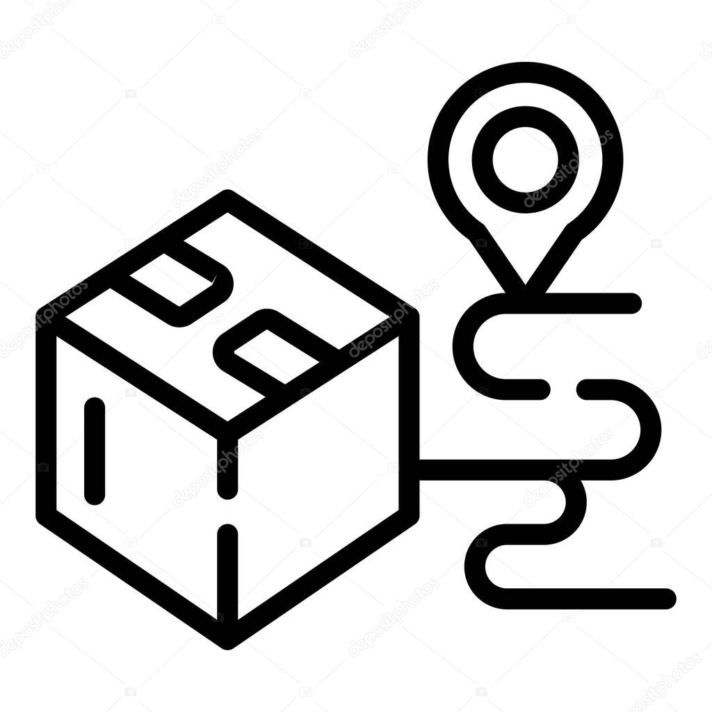 Parcel location icon outline vector. Box delivery