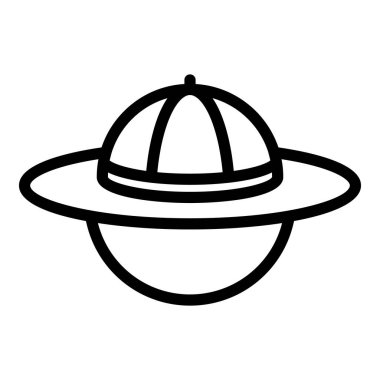 Eko seyahat şapkası simgesi ana hat vektörü. Açık hava gezisi