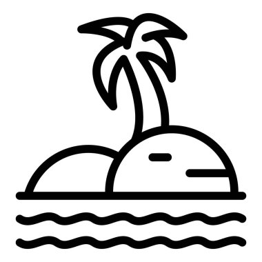 Ada seyahati ikonu ana hat vektörü. Çevre turizmi