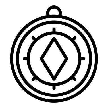 Seyahat pusulası simgesi dış hat vektörü. Çevre turizmi