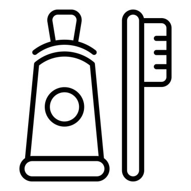 Hayvan diş fırçası ikonu ana hatları vektörü. Duş hayvanı