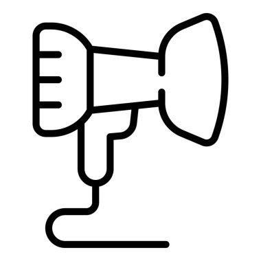 Köpek tüyü kurutma ikonu ana hatları vektörü. Yıka hayvanı.