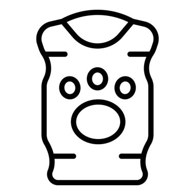 Köpek maması ikonu ana hatları vektörü. Spa banyosu