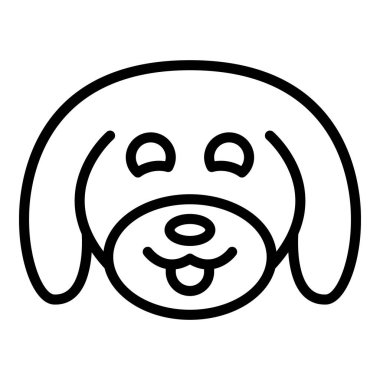 Hayvan otelinin ikon ana hatları vektörü. Köpek kaplıcası