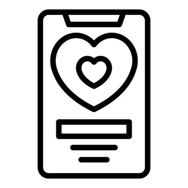 Akıllı telefon içeriği simgesi ana hatları vektörü. Sosyal günlük