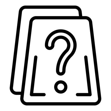 Soru ödevi ikonu ana hatları vektörü. Öğrenci velisi