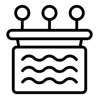 Hidromasaj resepsiyon ikonu ana hat vektörü. Spa fizyolojisi