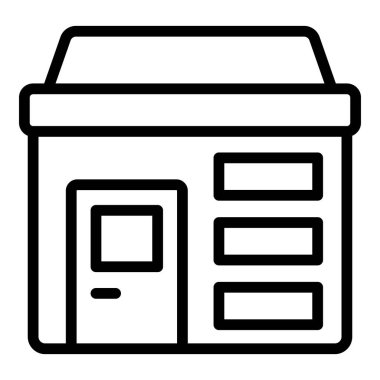 Satış mağazası ikon ana hatları vektörü. Kamu işleri