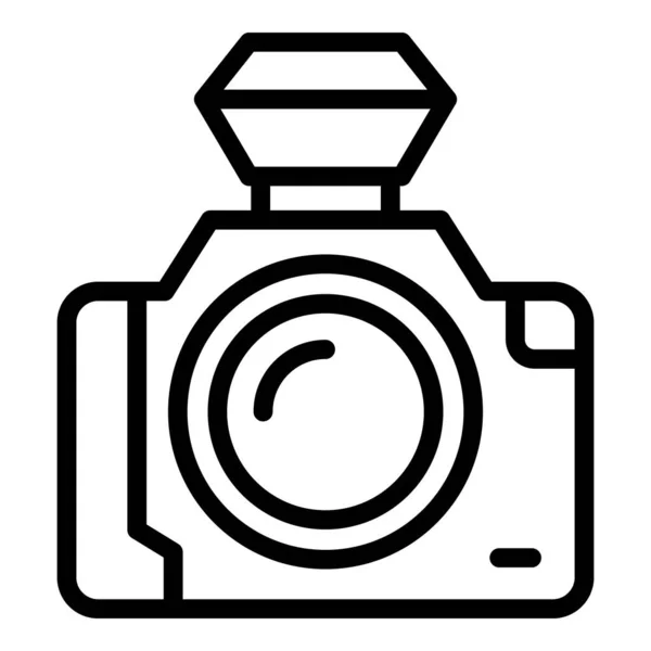 Eco toerisme camera pictogram schets vector. Mensen reizen. — Stockvector