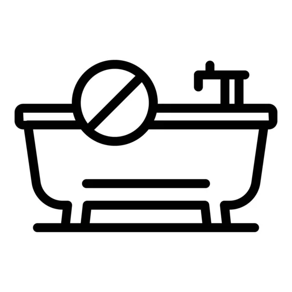 Speichern Sie Wasser Badewanne Symbol Umrissvektor. Sauberer Tropfen — Stockvektor