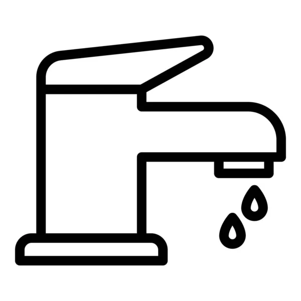 Umrissvektor für Wasser-Öko-Wasserhahn-Symbole. Sauberer Tropfen — Stockvektor