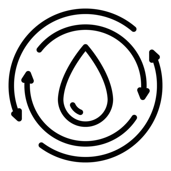 Přetáhněte vektor obrysu ikony péče o vodu. Uložit eko — Stockový vektor