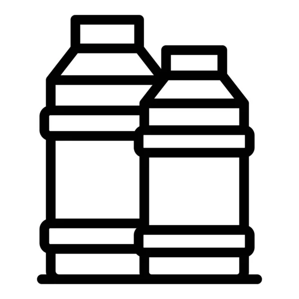 Vattenflaskor ikon kontur vektor. Spara släpp — Stock vektor