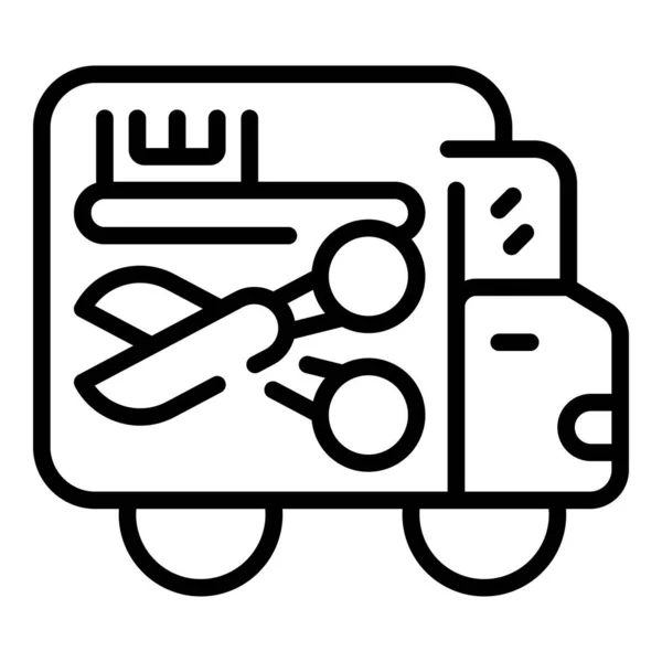 Dog spa Truck Icon Outline Vektor. Badehaustier — Stockvektor