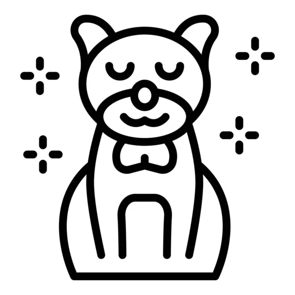 Icono limpio mascota contorno vector. Spa para perros — Archivo Imágenes Vectoriales
