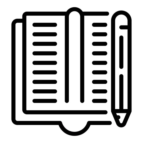 Vetor de esboço de ícone de livro de leitura. Ajuda lição de casa — Vetor de Stock