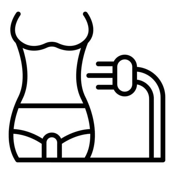 Icono de hidromasaje espalda contorno vector. Bañera spa — Archivo Imágenes Vectoriales