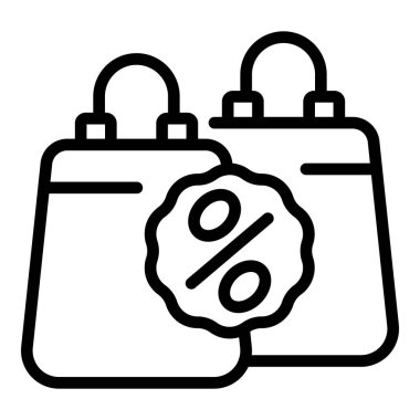 İndirimli çanta taslak vektörü. Çevrimiçi halk