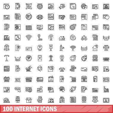 100 Internet simgeler kümesi, anahat stili