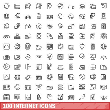 100 Internet simgeler kümesi, anahat stili