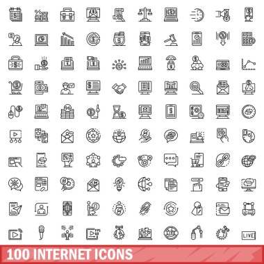 100 Internet simgeler kümesi, anahat stili