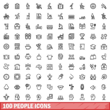100 kişi Icons set, anahat stili