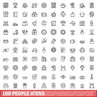 100 kişi Icons set, anahat stili